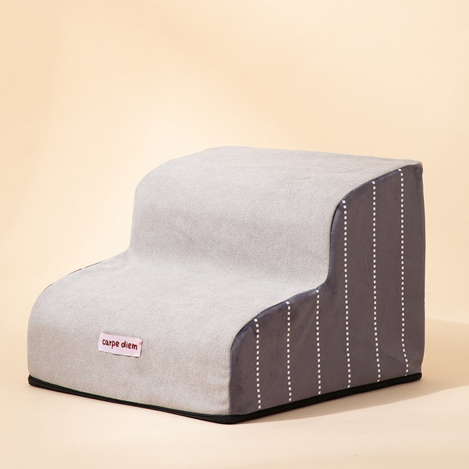 寵物樓梯 寵物斜角樓梯 狗狗樓梯 上沙發用具 寵物爬梯 老年犬小型犬上牀狗梯 狗狗階梯 貓樓梯, 灰色格子兩階,通用, 1個