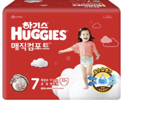 하기스 2024 매직컴포트 팬티형 기저귀 남녀공용, 7단계, 128매