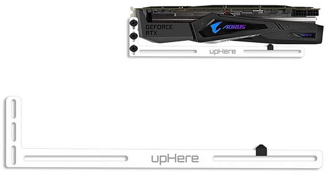 UpHere 흰색 그래픽 카드 GPU 지지대 / 홀스터 브래킷 양극 산화 항공 우주 알루미늄 싱글 또는 듀얼 슬롯 카드-(GL04), GL04 화이트 GPU 홀더, 1개