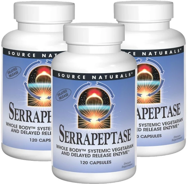 소스내추럴 세라펩타제 세라펩타아제 누에 120캡슐x3병, 120정, 3개 - 쿠팡