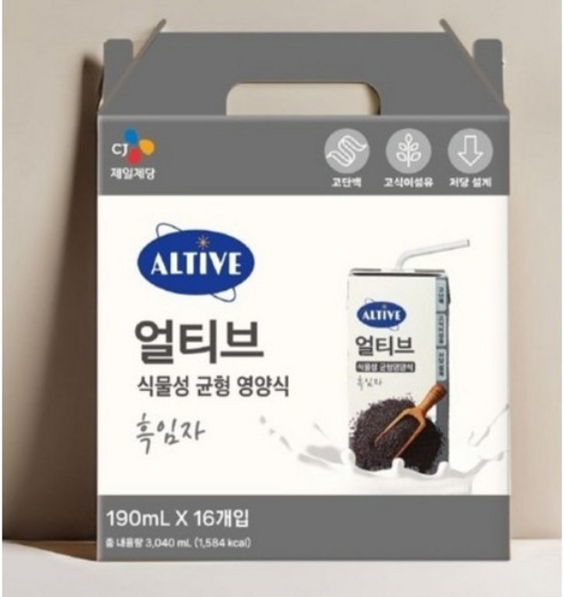 얼티브 균형영양식 흑임자, 190ml, 16개