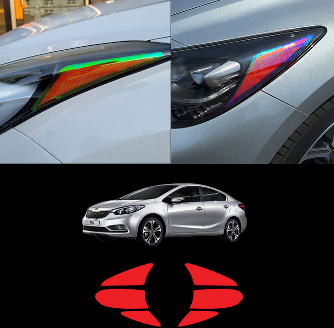 K3(구형) 헤드라이트 리플렉터 스티커필름 차량한대분, 카멜레온그린K3(구형), 1세트