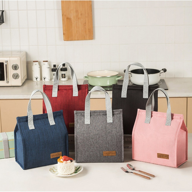 베이직심플 보온보냉가방 도시락가방, 네이비, 1개