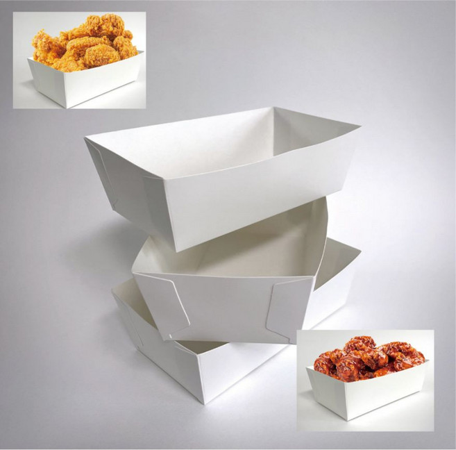 치킨 통닭 트레이 소 중 대 사각 인박스 무지 닭강정 닭똥집 속지 종이 튀김 떡볶이 포장 배달 일회용 용기 반마리 한마리용 200개 400개[박스공장 직배송], 1.트레이(소), 1박스, 200개입