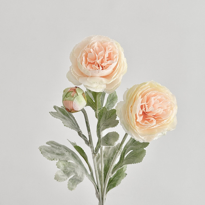 植絨模擬花束 洋牡丹, 香檳色, 1個