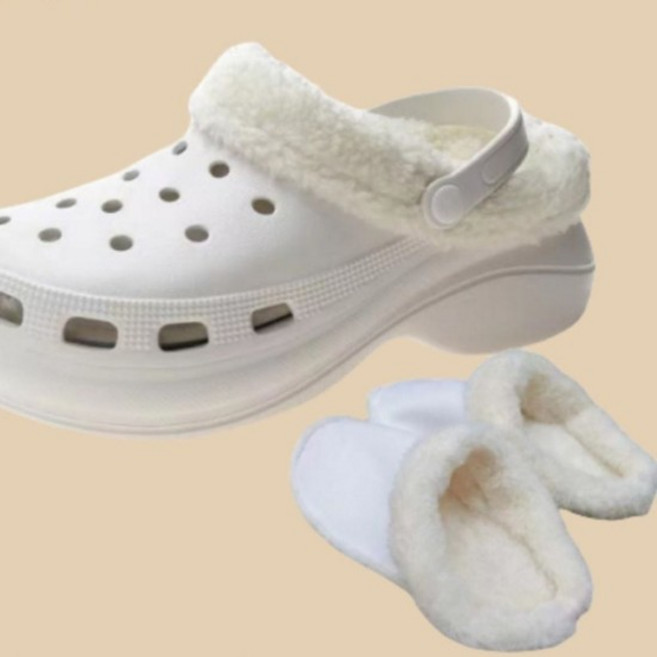 당일출발) 크록스 호환 탈부착 털 내피 안감 남녀 방한슬리퍼 슬리퍼내피 겨울슬리퍼