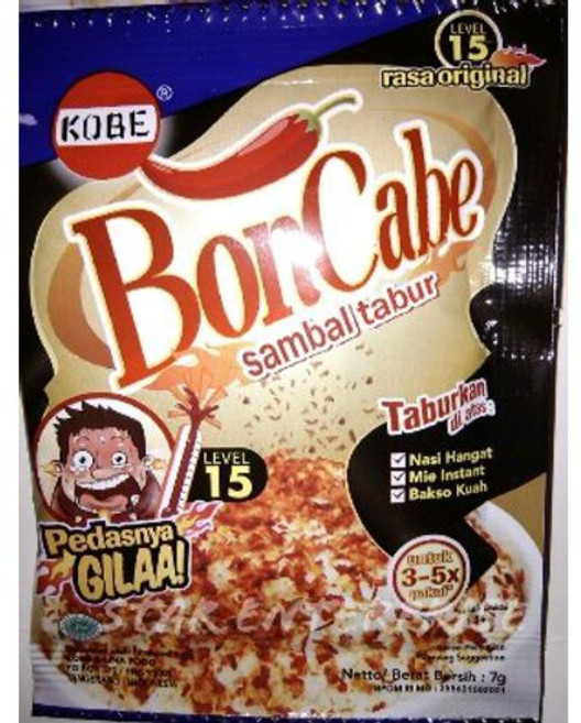 코베 본 카베 (본차베) 삼발 타부르 - 뿌리는 고추 플레이 Kobe Bon Cabe (Boncabe) Sambal Tabur - Sprinkle Chili Flakes Level, 1개, 7g