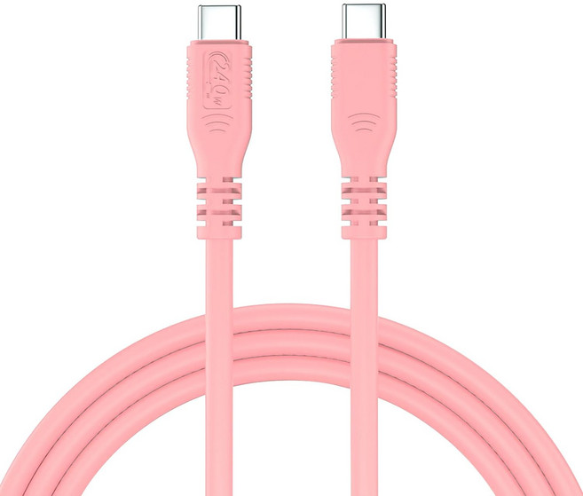 안드로이드 오토 케이블 C to C타입 240W 초고속충전 케이블 PD 3.1, 1개, 핑크, 100cm