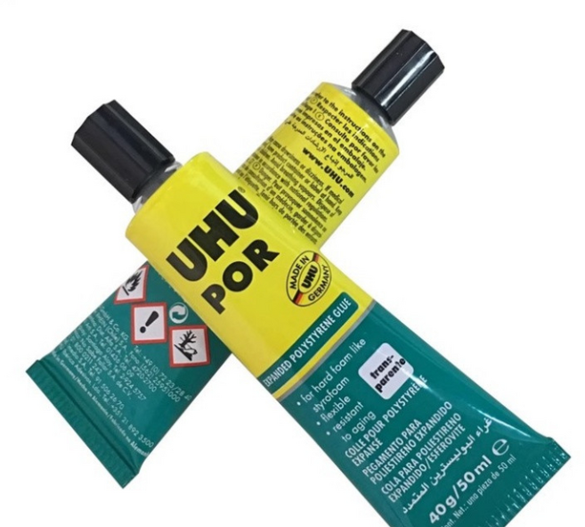 POR UHU 접착제 다목적 40g 50ml 금속 플라스틱 내수성 접착, 1개, POR UHU 50ml
