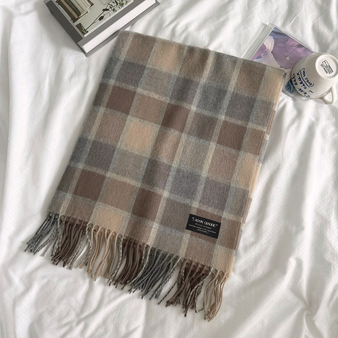 국산 빅 모던 클래식 체크 머플러 남녀공용 커플 롱 목도리 총 길이 185cm no.193