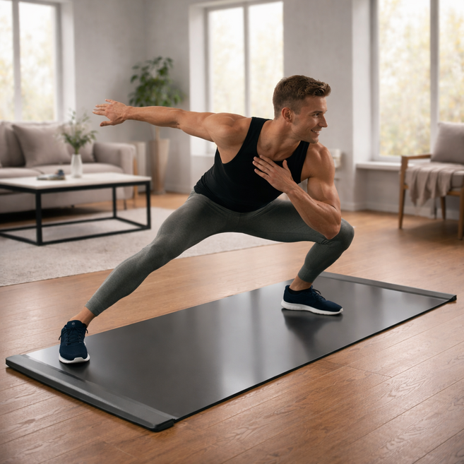 기슈 슬라이딩 매트 슬라이드 보드 실내 스케이팅 패드, 블랙, 1개