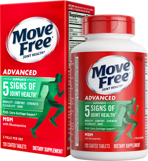 쉬프 무브 프리 조인트 헬스 어드밴스드 플러스 MSM 글루코사민 + 콘드로이틴 코티드 타블렛, 120정, 1개