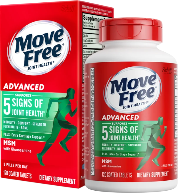 쉬프 무브 프리 조인트 헬스 어드밴스드 플러스 MSM 글루코사민 + 콘드로이틴 코티드 타블렛, 120정, 1개 - 쿠팡