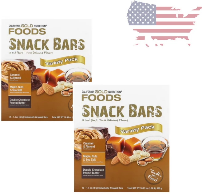 캘리포니아 골드 뉴트리션 식품 버라이어티 팩 스낵바 12개입 1+1 미국직배송 - 쿠팡