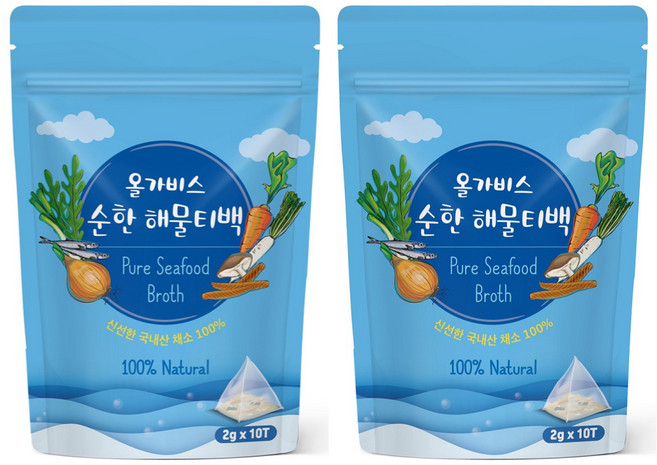 올가비스 순한 해물 티백, 2개, 20g