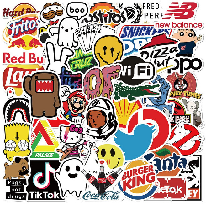 커스텀 캐리어 노트북 방수 다꾸 리무버블 스티커 100장 1세트, 100개