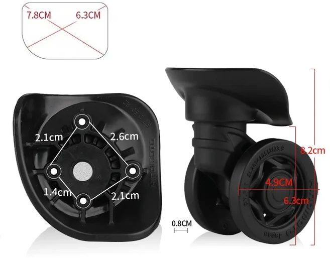 HINOMOTO GT IV50 범용 휠 2/4PCS 가방 수하물 액세서리 교체 예비 부품 음소거, 02 2 Wheels, 01 GT IV50