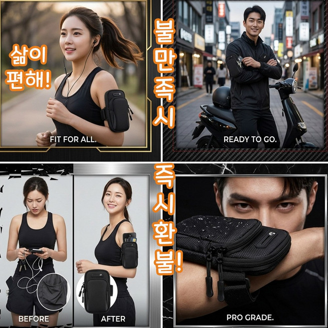 [무결점]초경량 통기성 러닝 암밴드 마라톤 조깅 헬스 스마트폰 휴대폰 차키 수납 팔 밴드 파우치, D, 1개 웰컴할인