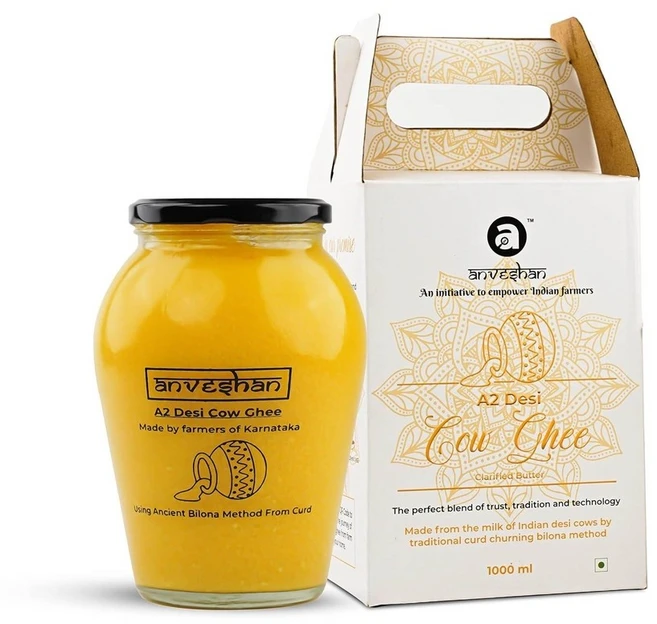 인도정품 안베샨 A2 카우 기 Ghee 버터 순수하고 자연스럽고 건강한 버터, 1개, 1L - 쿠팡