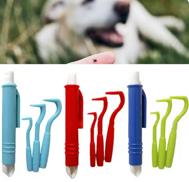 핸셀 애견 강아지 반려견 진드기 벌레 벼룩 퇴치 제거 핀셋 세트, 2세트, 진드기제거세트 그린
