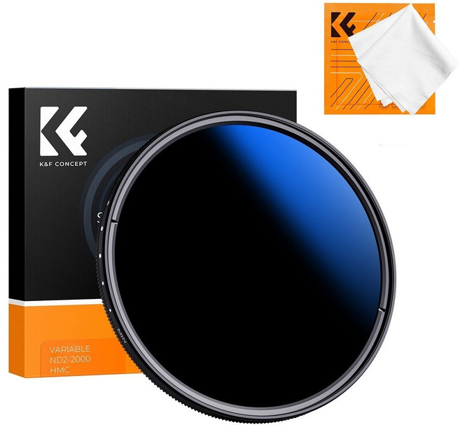 KnF Concept 77mm NANO-C HMC 가변 ND2-400 필터 (블루코팅) (융포함) AGC Glass Fader ND2-ND400 Filter + Cloth