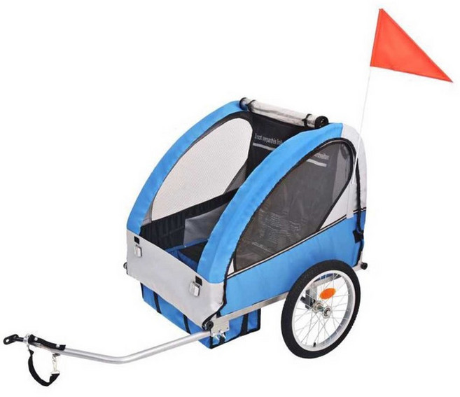 자전거 트레일러 웨건 짐칸 장바구니 후면 장착, 녹색 (2륜), 1개, 녹색(2륜)