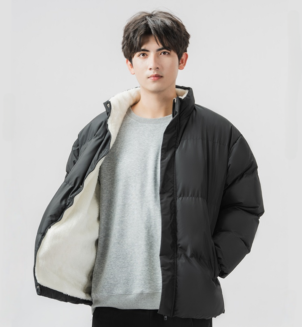 패딩 점퍼 데일리 따뜻한 양털 겨울 아우터 하이넥 숏 잠바 B01DE