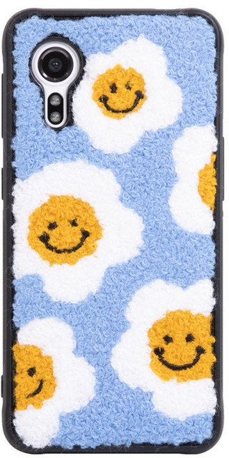 스마일 플라워 뽀글이 자수 범퍼 케이스
