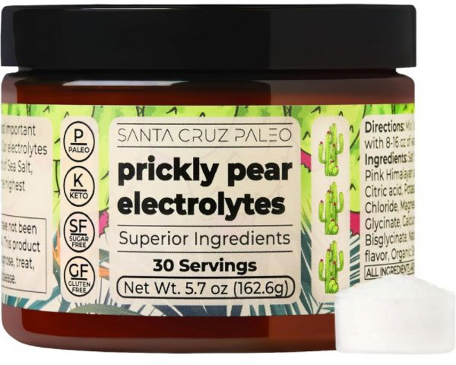Santa Cruz Paleo 스포츠 운동 음료 믹스 파우더 산타크루즈 팔레오 전해질 선인장 과일 맛 무설탕 수분 공급 히말라야 핑크 소금 바다 마그네슘 글리시네이트 염화 칼륨, 가시배