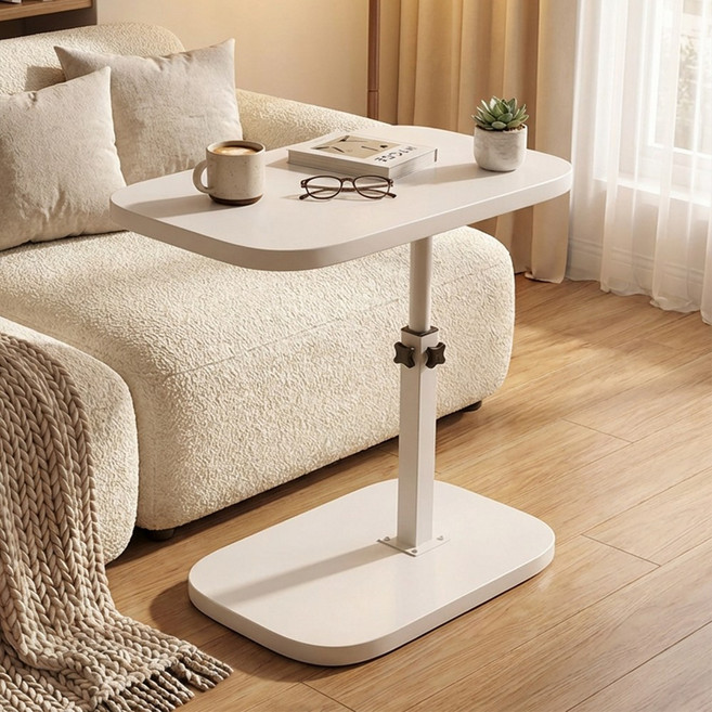 앞날창창 높이조절 쇼파 침대 사이드 테이블, 화이트