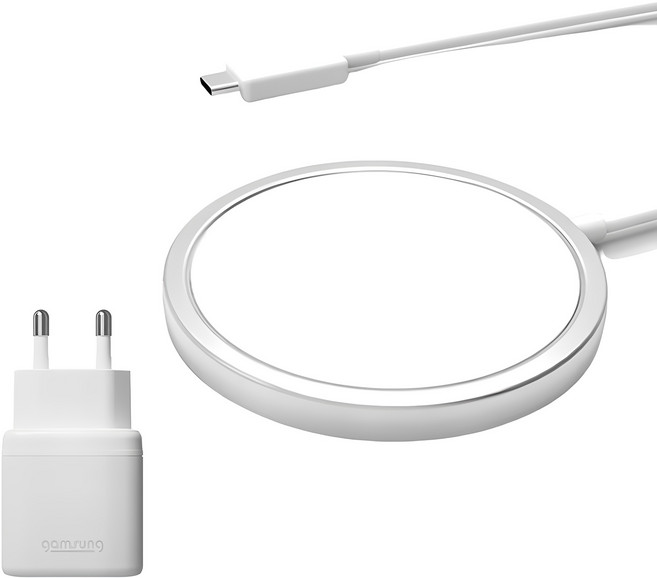 감성공장 아이폰 맥세이프 무선 충전기 + 25W 초고속 충전 어댑터 세트, 1세트