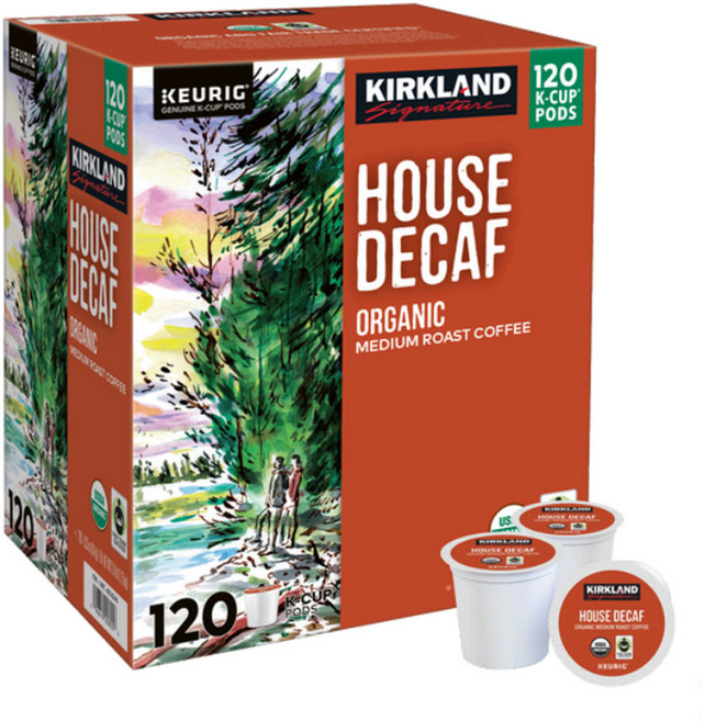 커클랜드 큐리그 K컵 캡슐커피 디카페인 미디엄로스트 Kirkland Signature Coffee Organic House Decaf K-Cup Pod, 1박스