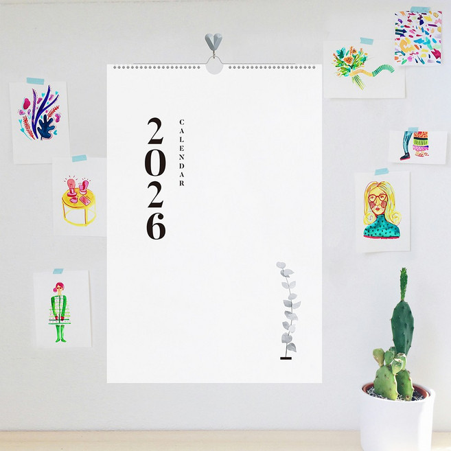 보아스넷 2026 2027 벽걸이 달력 대형 캘린더 감성 인테리어 메모 디자인, 2026 스프링, 2개
