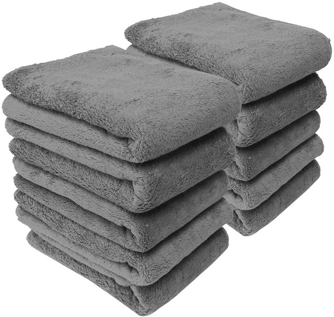 미소진몰 양모걸레 고중량 극세사 그레이 손걸레 (세차가능), 10개