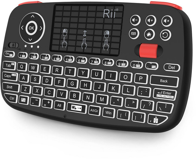 Rii 518BT i4 K06 KS18S 블루투스 키보드 안드로이드 TV 박스 PC 용 미니 무선 마우스 원격 터치 패드, i4 English, 1개