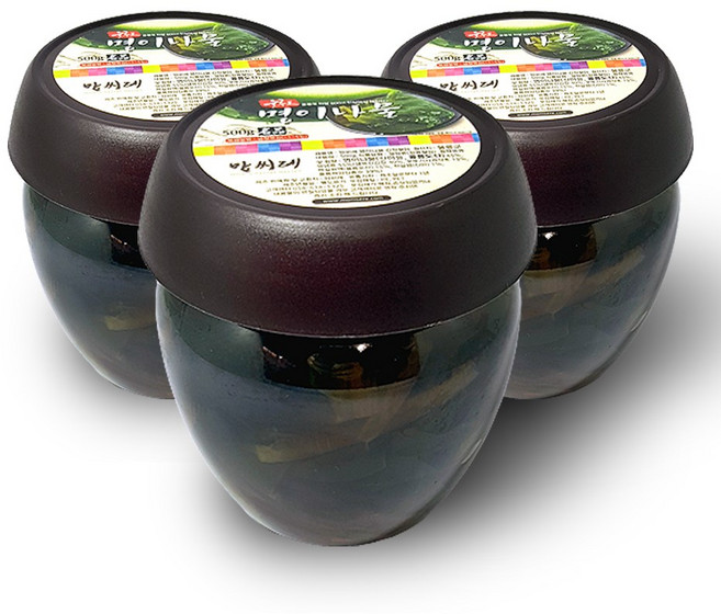 [오늘만 특가]미슐랭이 선택한 맛! 맘씨레 울릉도 명이나물 장아찌 국내산 자연산 국산, 3개, 500g