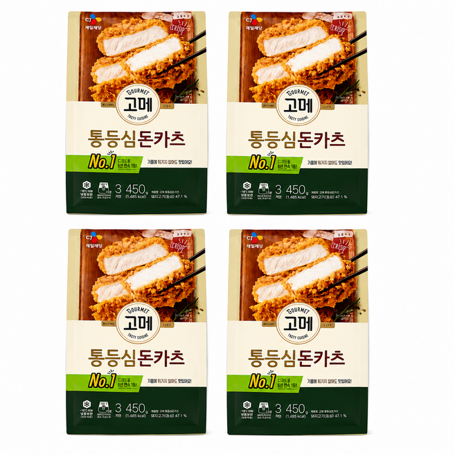 CJ 고메 바삭튀겨낸통등심돈카츠 450g X 4개