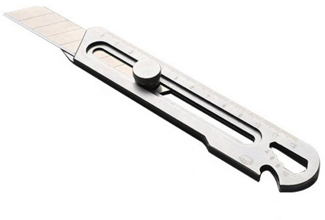 두리앤고 현장용 작업용 통바디 스테인리스 커터칼 18mm, 1개, 실버