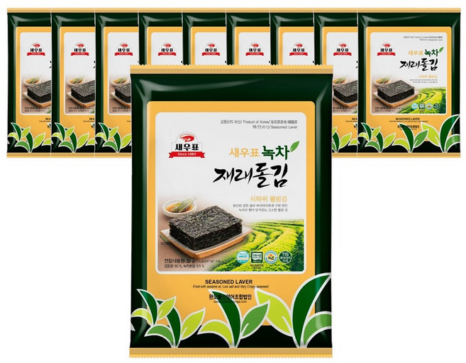 [G] 새우표 완도 녹차재래 돌김전장 30g x 10봉, 1박스