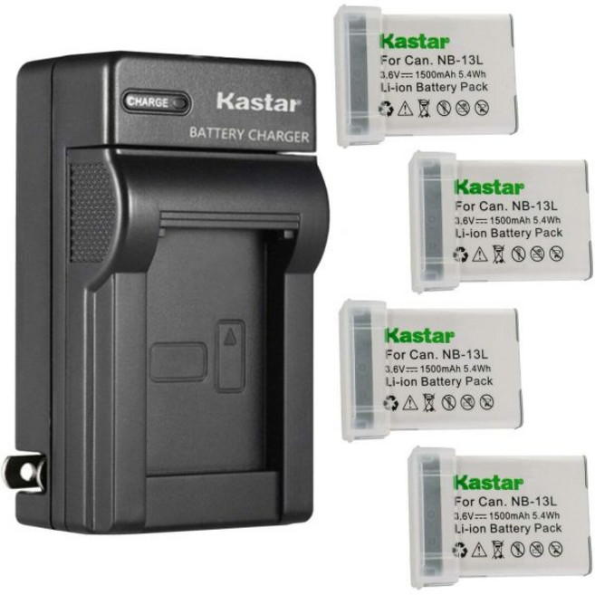 카스타 1개입 배터리 및 AC 벽 충전기 교체용 캐논 파워샷 G7 X 마크 II III G9 SX620 HS 카메라용, 1 Charger + 4 Batteries, 1개