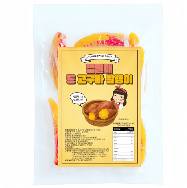 껍질째 촉촉한 통고구마말랭이, 1개, 355g