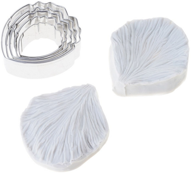 설탕 공예 및 퐁당 케이크 장식 도구용 모란 꽃잎 베이너 몰드 스테인리스 스틸 디저트 베이킹 몰드, 모란꽃 7송이