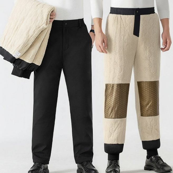 남성 겨울 진짜 두꺼운 기모 와이드 바지 빅사이즈 밴딩 팬츠 M-6XL까지