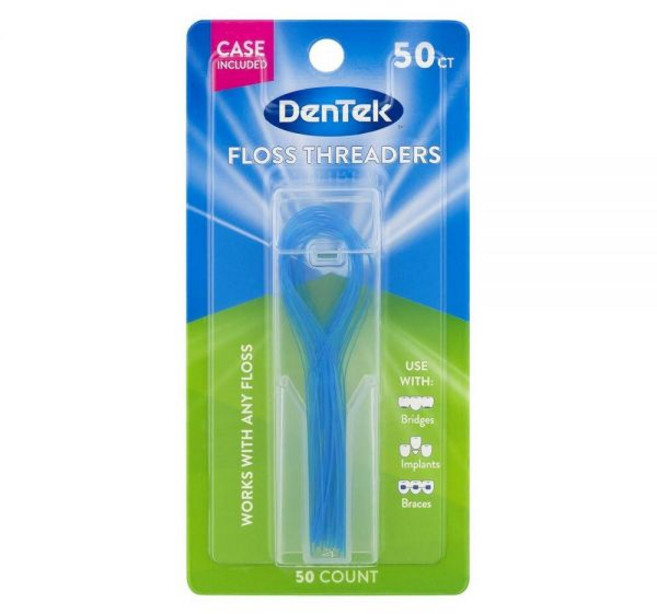 DenTek치실스레더|교정기 브릿지및임플란트용|50개1팩117277, 50 Foot (Pack of 2), 1개