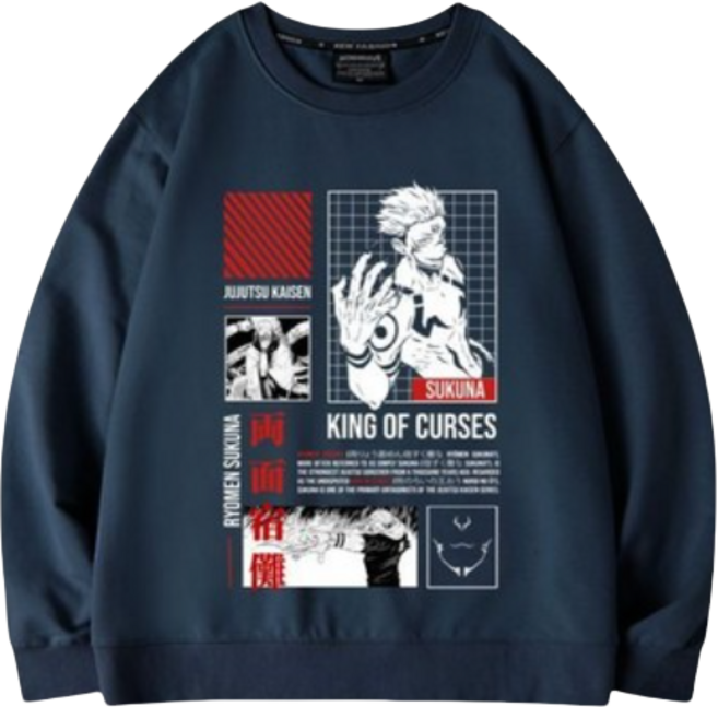 주술회전 료멘 스쿠나 맨투맨 티셔츠 긴팔 긴소매 남녀공용 굿즈