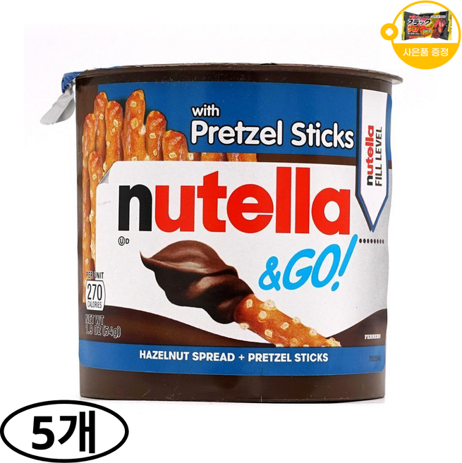누텔라 누텔라 & 고 위드 프레즐 스틱 사은품 추가증정, 54g, 5개