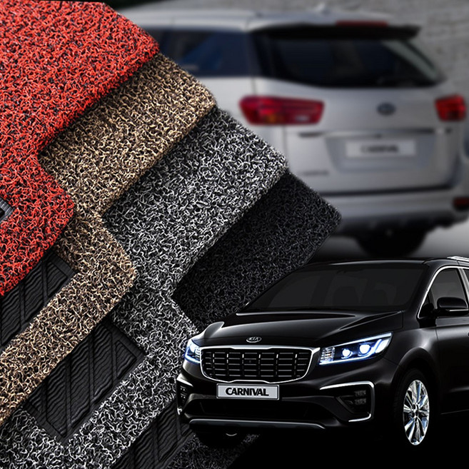 카위크 올뉴 더뉴 카니발 운전석 조수석 코일매트 단품, 블랙, 올뉴카니발=더뉴 7인승