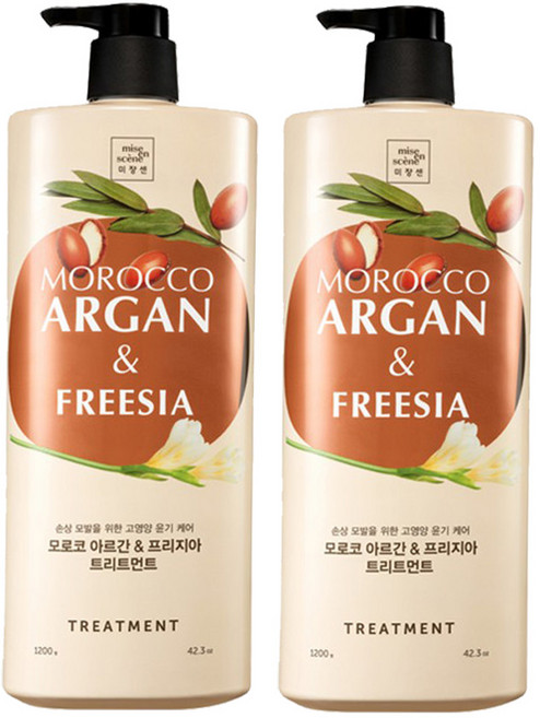 미쟝센 모로코 아르간 프리지아 헤어트리트먼트 프리지아향, 1.2kg, 2개