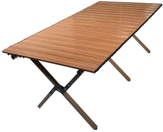 피오즈 와이드 캠핑테이블 우드 접이식 경량 롤 소형 리얼우드, 블랙, 대형, 블랙