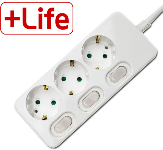 신성전기 3구 멀티탭 개별스위치형 1.5m, 1개